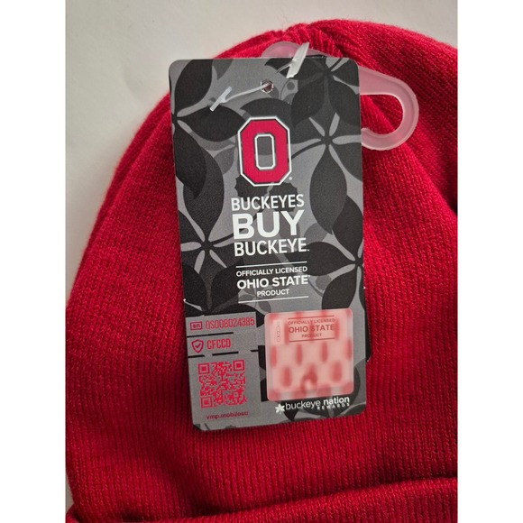 Ohio State Buckeyes Red Knit Beanie Hat Officially Licensed Colosseum - Picture 9 of 9